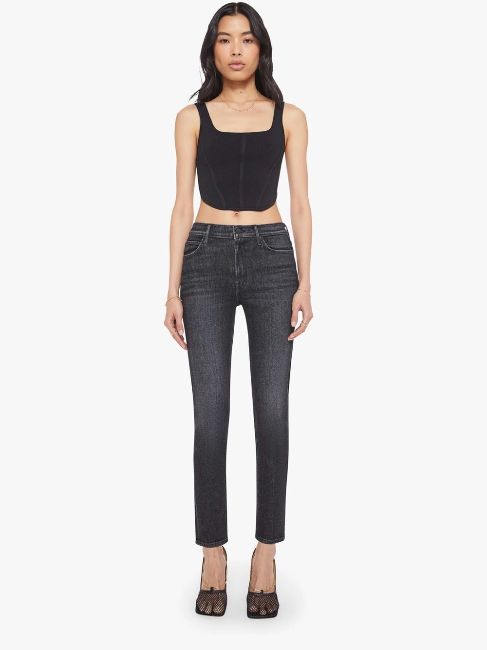 NWT MOTHER The Mid Rise Dazzler Flood in Keep It Sharp. Size 25